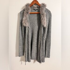Milano cardigan with Faux Fur Trim